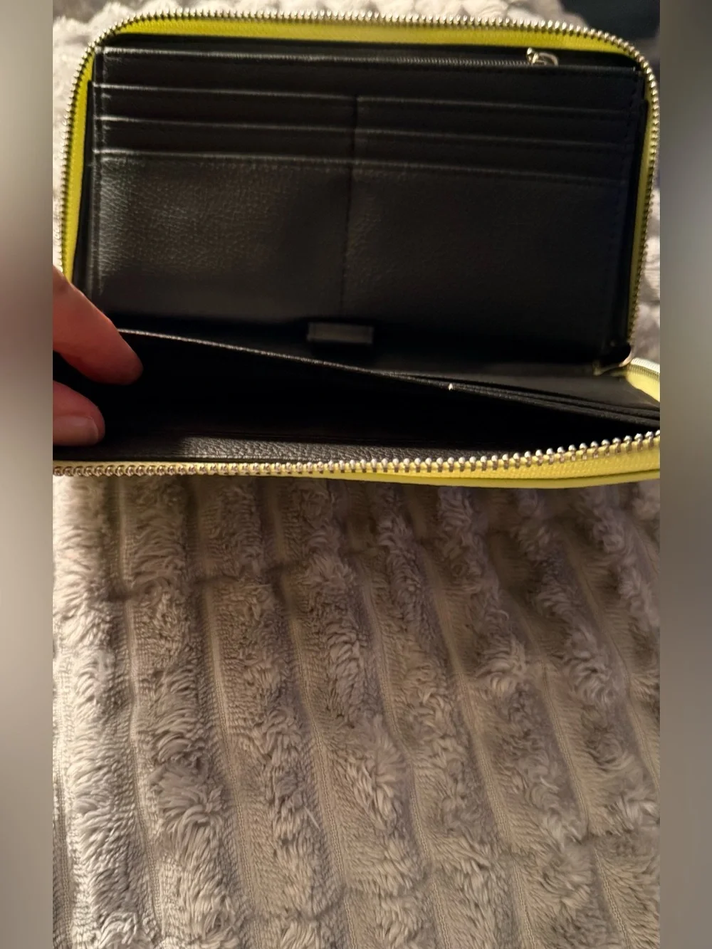 Steve Madden Yellow BZIP-WEB Continental Zip Around Wallet Wristlet Pouch NWT